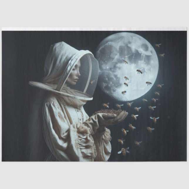 Papel De Seda Apicultor Cósmico - Decoración de Arte Espacial Su (Anverso)