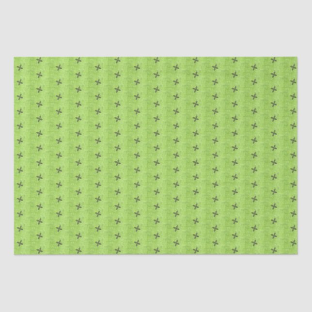 Papel De Seda Apple Green con flor negra (Anverso)
