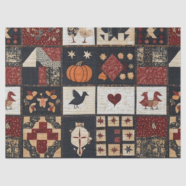 Papel De Seda Appliqué y geométrico primitivo de la granja (Anverso)