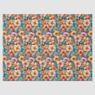Papel De Seda Apricot y Mauve Floral