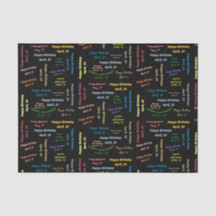 Papel De Seda April, 10 Birthday Tissue Paper
