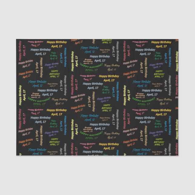 Papel De Seda April, 17 Birthday Tissue Paper (Anverso)