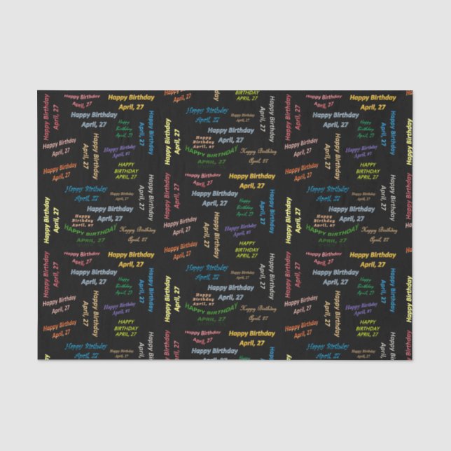 Papel De Seda April, 27 Birthday Tissue Paper (Anverso)