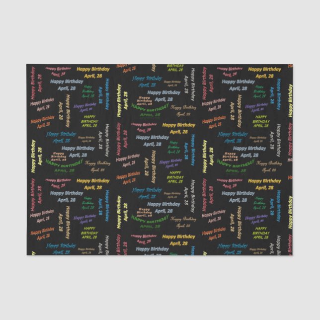 Papel De Seda April, 28 Birthday Tissue Paper (Anverso)