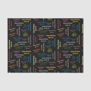 Papel De Seda April, 30 Birthday Tissue Paper