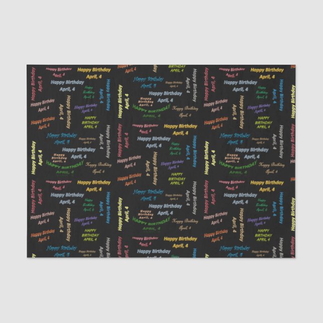 Papel De Seda April, 4 Birday Tissue Paper (Anverso)