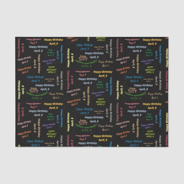 Papel De Seda April, 8 Birday Tissue Paper (Anverso)