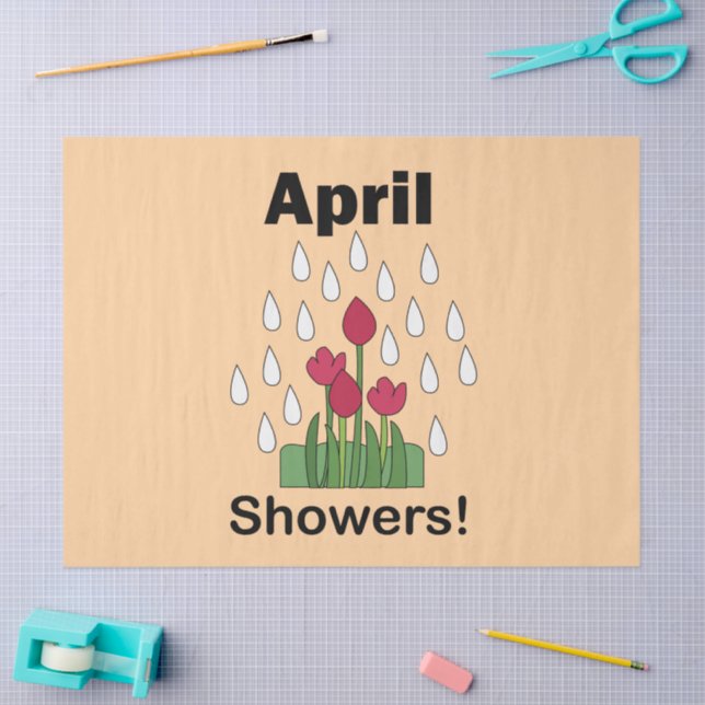 Papel De Seda April Showers Pink Daisy Flower Floral (Artesanía)