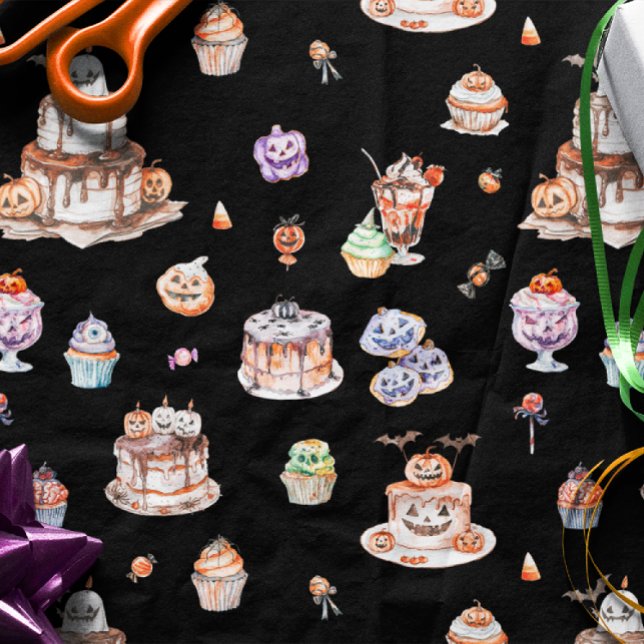 Papel De Seda Aprón de patrón de postre de Halloween (Subido por el creador)