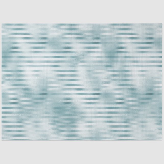 Papel De Seda Aqua Blue Glam Stripes (Anverso)
