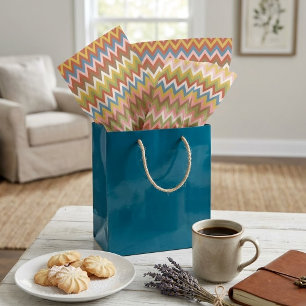 Papel De Seda Aqua Blue Naranja Lime Rojo Rosa Green Zigzag Art