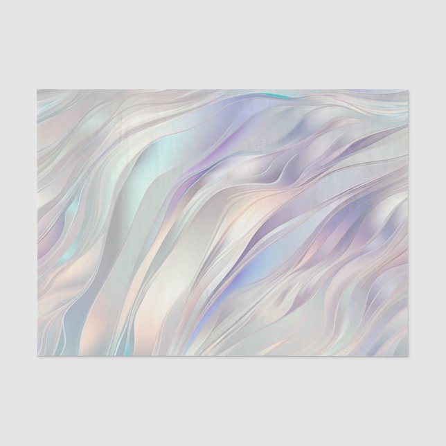 Papel De Seda Aqua Blue Purple Pearl White Boda (Anverso)