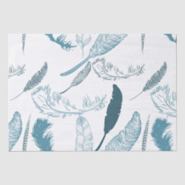 Papel De Seda Aqua Feathers