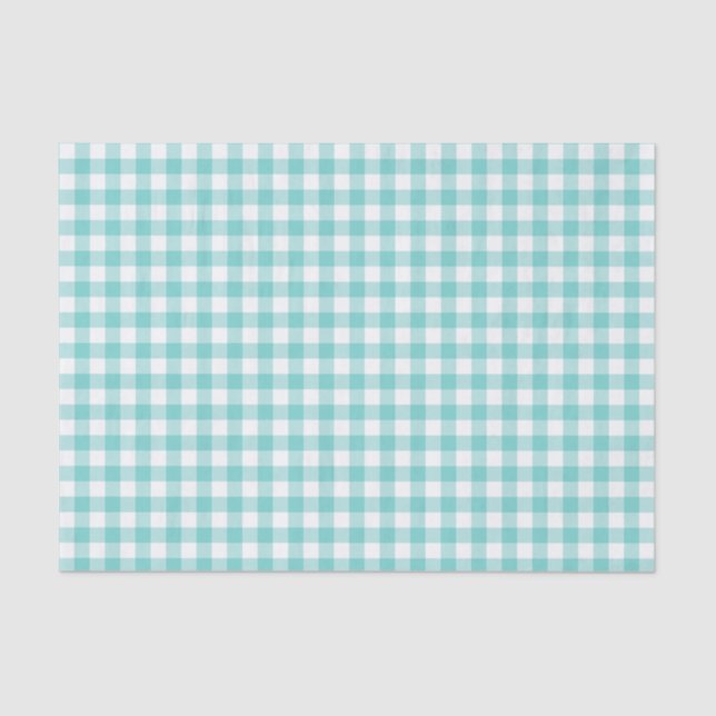 Papel De Seda Aqua Gingham (Anverso)