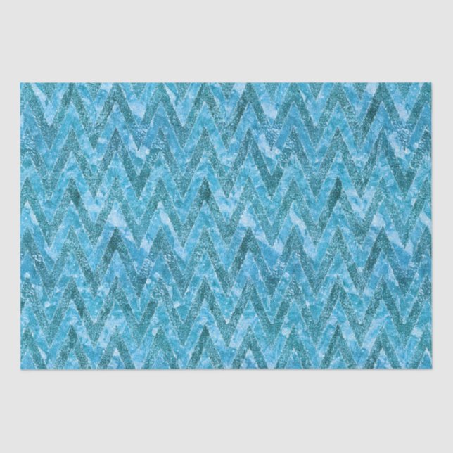 Papel De Seda Aqua Marbble Chevron (Anverso)
