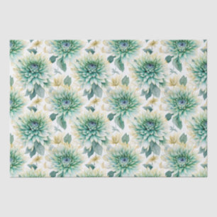 Papel De Seda Aqua Mint White Floral Boda