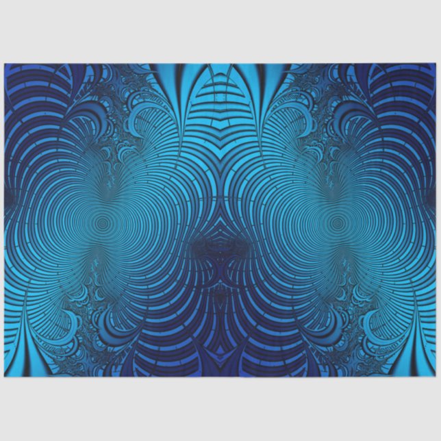 Papel De Seda Aqua Resumen Fractal 13 Decoupage (Anverso)