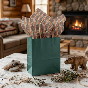 Papel De Seda Aqua Turquoise Rust Naranja Oscuro Arte Mosaico Ma