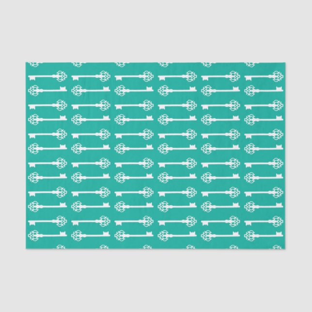 Papel De Seda Aqua Victorian Keys (Anverso)
