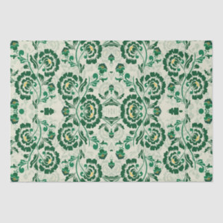 Papel De Seda Árabe Elegante Floral Geométrica Verde Marroquí