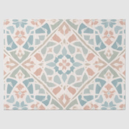 Papel De Seda Arabesco terroso | Baldosa de mosaico de acuarela