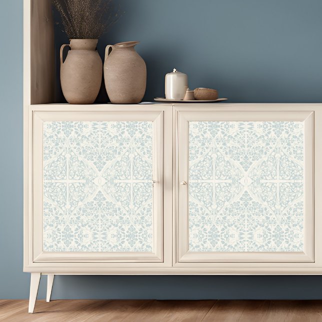 Papel De Seda Arabesque Floral Vines Blue Ivory LG Decoupage (Subido por el creador)