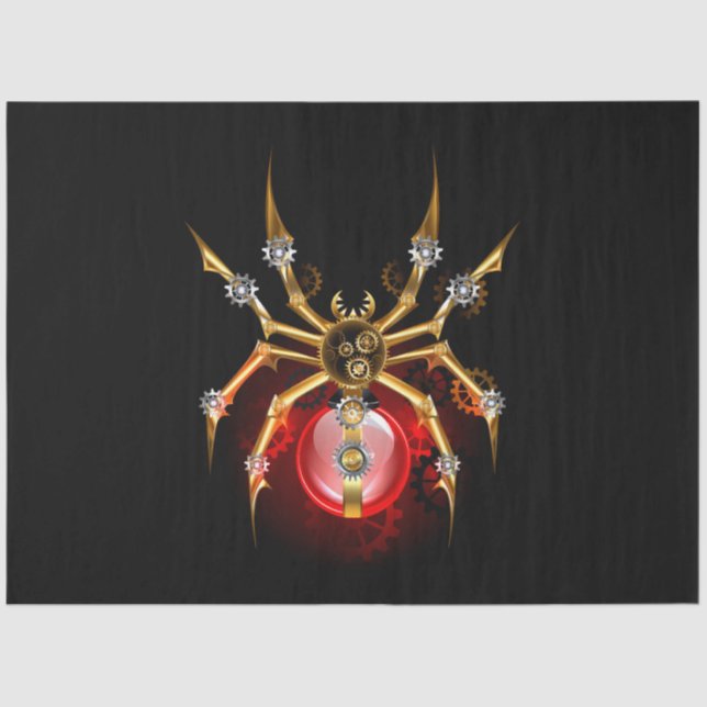 Papel De Seda Araña de vapor sobre negro (Anverso)