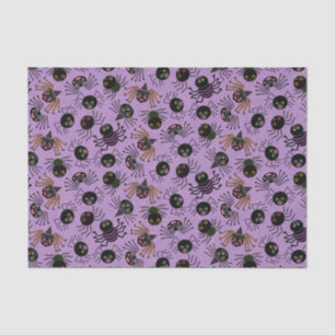 Papel De Seda Arañas de Halloween con morado