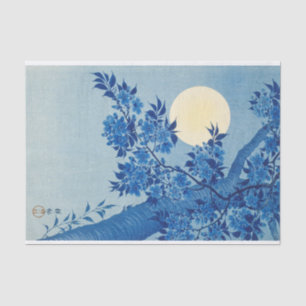 Papel De Seda Árbol azul bajo la luz de la luna: Noche de flor d