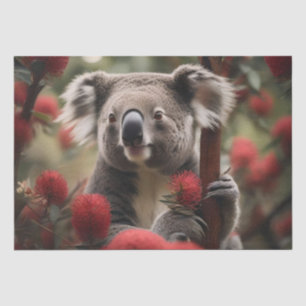 Papel De Seda Árbol Banksia Rojo Con Oso Koala,