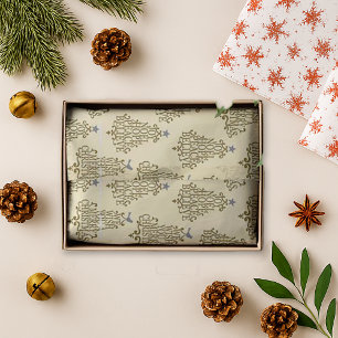 Papel De Seda Árbol con letras de mano para navidades