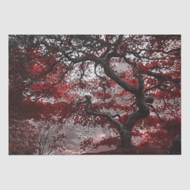 Papel De Seda Árbol de cerezo rojo (Anverso)