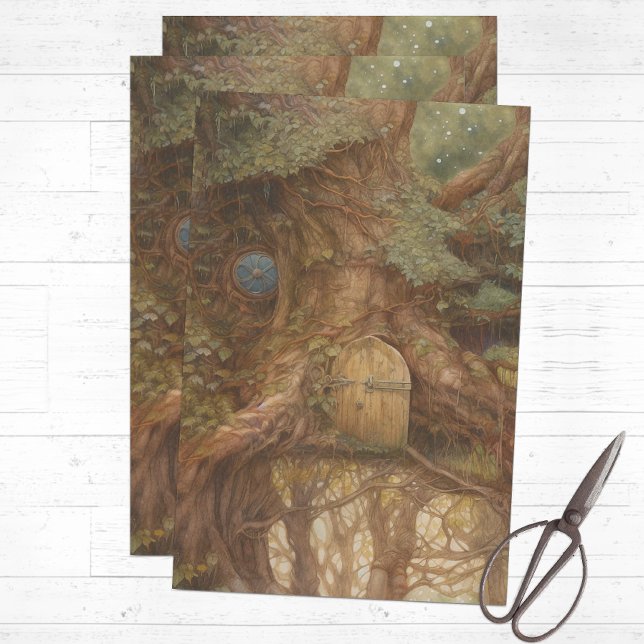 Papel De Seda Árbol de Cuento de Hadas (Fairytale tissue paper for crafts or gift wrapping)