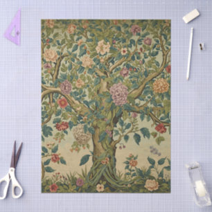 Papel De Seda Árbol de la Vida de William Morris Vintage Pre-Raf