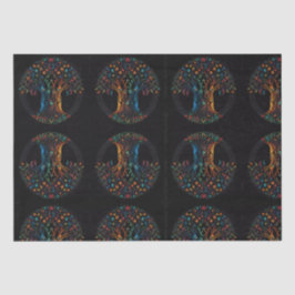 Papel De Seda Árbol de la vida en color de mosaico de vidrio con