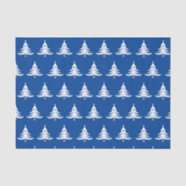 Papel De Seda Árbol de navidad azul de la marina