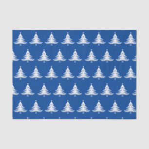 Papel De Seda Árbol de navidad azul de la marina