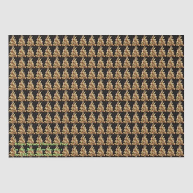 Papel De Seda Árbol de Navidad Blanco y Negro (Anverso)