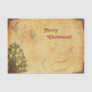 Papel De Seda Árbol de Navidad con decoración de época alterada
