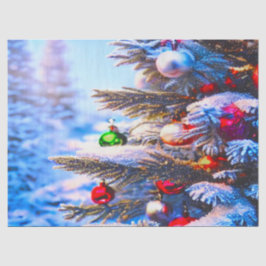 Papel De Seda Árbol De Navidad Con Decoraciones Decoradas