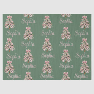 Papel De Seda Árbol de Navidad con Lazo Croquette Personalizado