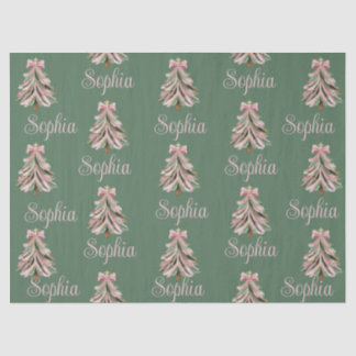 Papel De Seda Árbol de Navidad con Lazo Croquette Personalizado