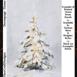Papel De Seda Árbol de Navidad con Nieve de Invierno, Decoupage