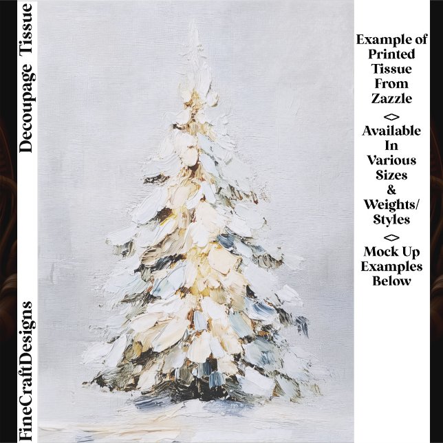 Papel De Seda Árbol de Navidad con Nieve de Invierno, Decoupage  (Subido por el creador)