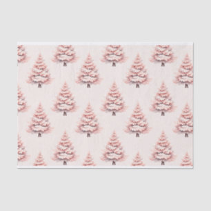 Papel De Seda Árbol de Navidad con Patrón de Rosado Tono Decoupa