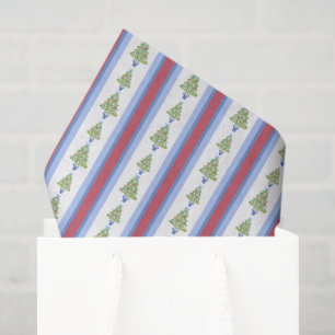 Papel De Seda Árbol de navidad de acuarela Mahjong