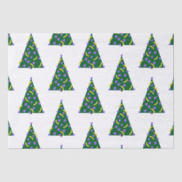 Papel De Seda Árbol de Navidad de arte pop con manzanas y plátan