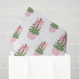 Papel De Seda Árbol de Navidad de Bow Rosa Ginger Jar