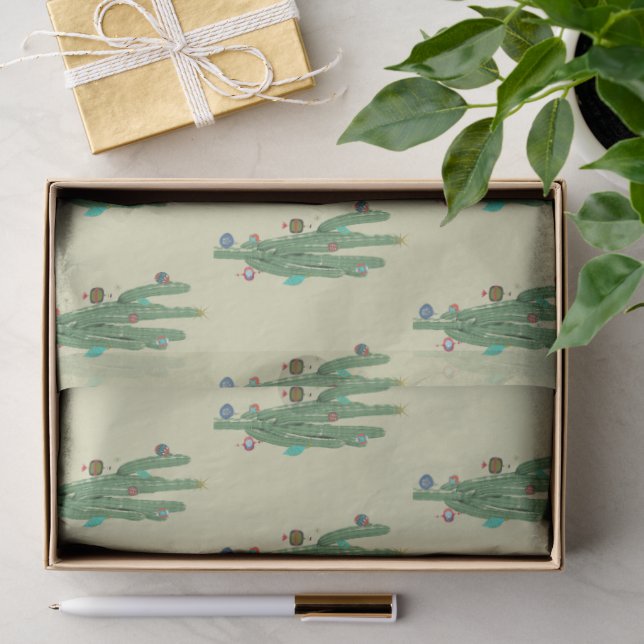 Papel De Seda Árbol de Navidad de Cactus (Regalo )