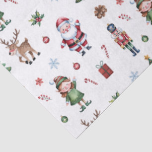 Papel De Seda Árbol de navidad de Feliz Santa Reindee Nutcracker